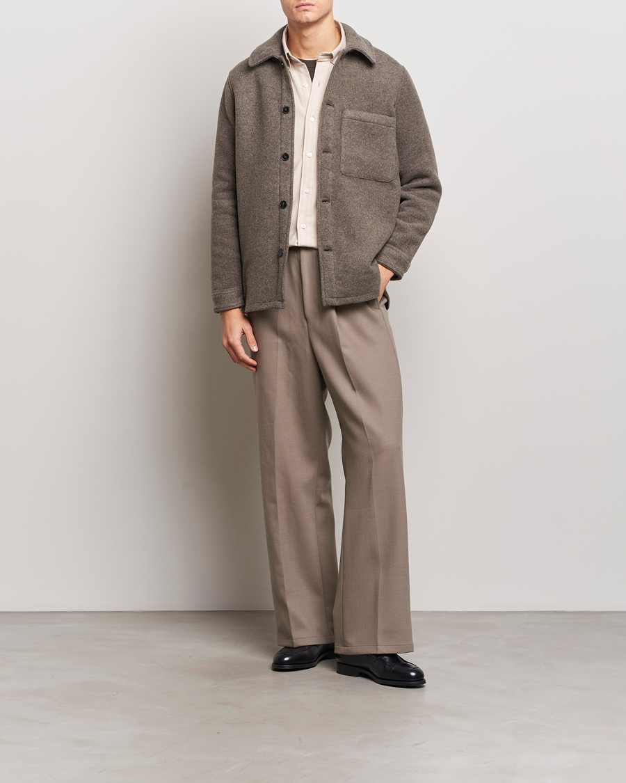 Herre | Skjorter | A Day's March | Epernay Wool Overshirt Taupe