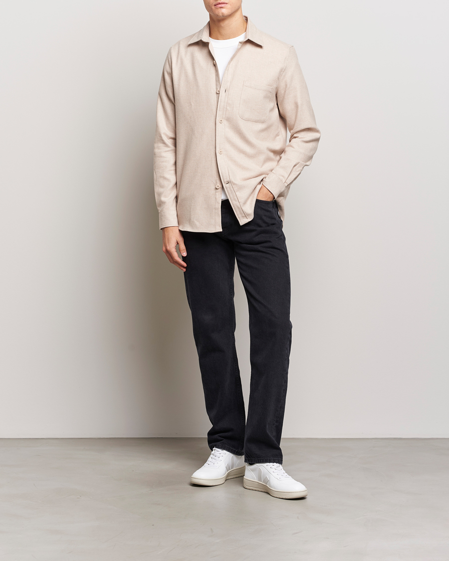 Herre | Skjorter | A Day's March | Redhill Heavy Flanell Shirt Sand