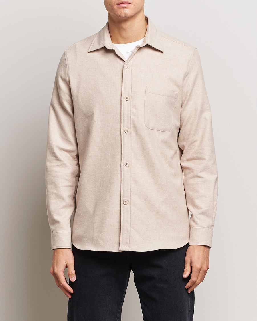 Herre | Klær | A Day's March | Redhill Heavy Flanell Shirt Sand