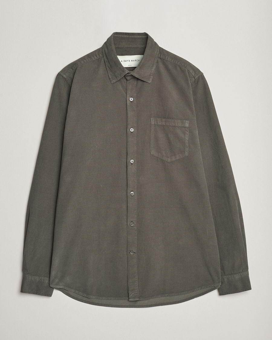 Herre | Skjorter | A Day's March | Daintree Baby Cord Shirt Olive