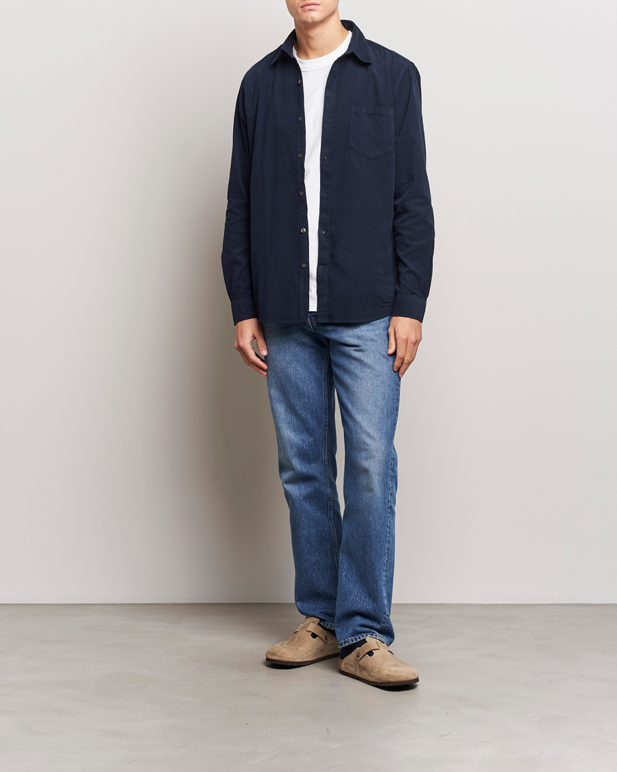 Herre | Skjorter | A Day's March | Daintree Baby Cord Shirt Navy