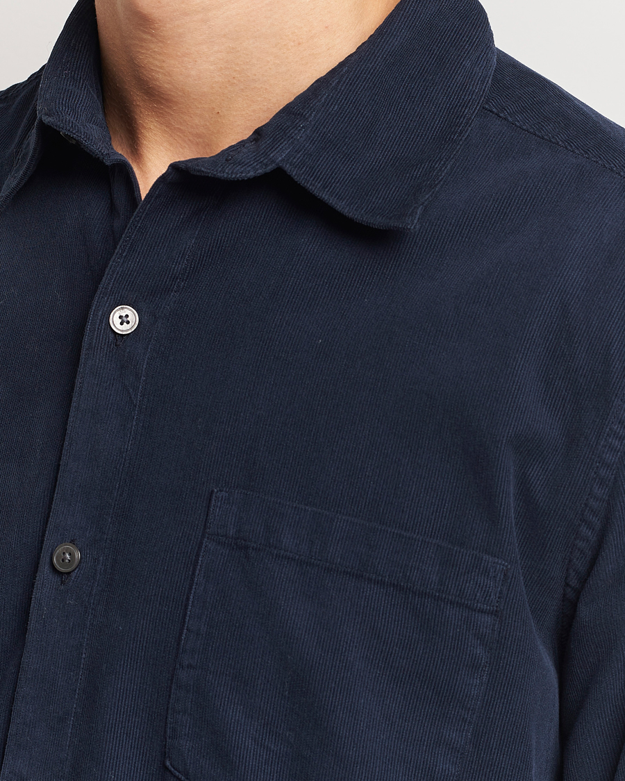 Herre | Skjorter | A Day's March | Daintree Baby Cord Shirt Navy