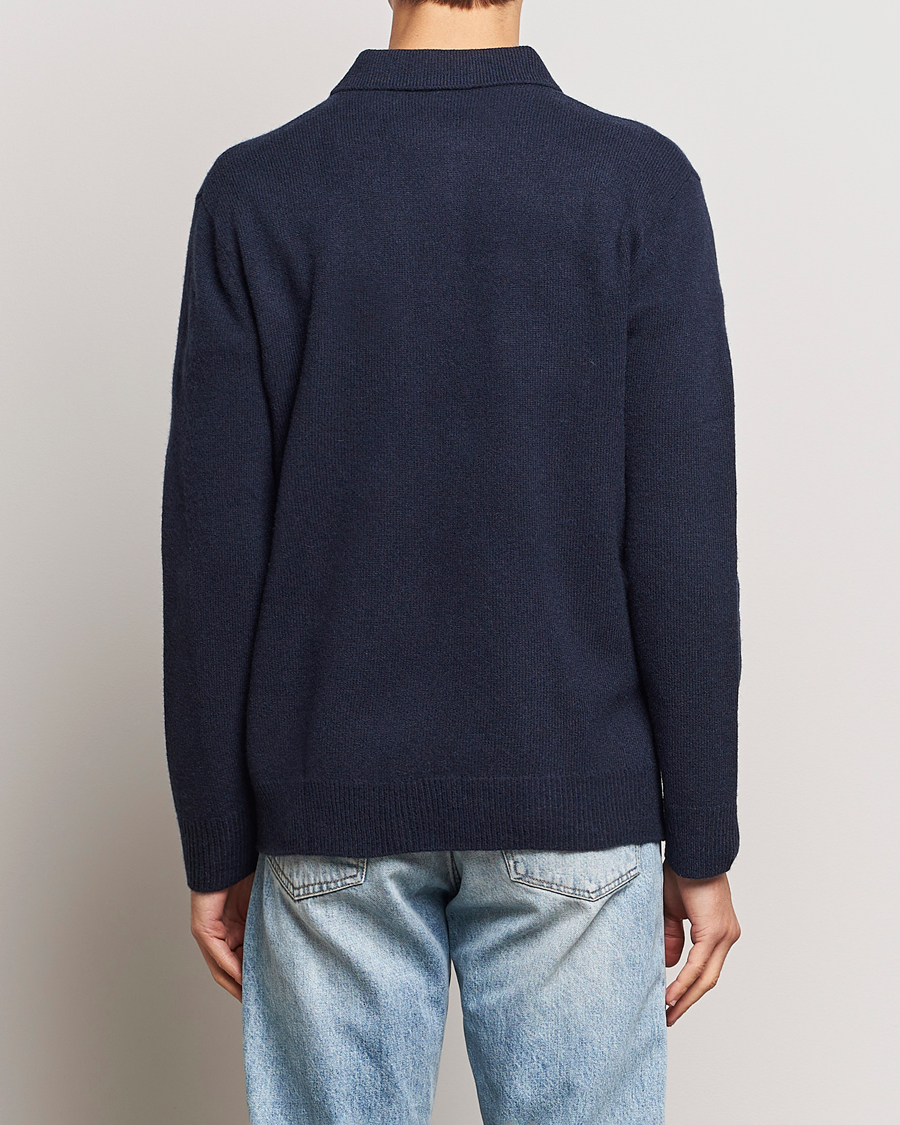 Herre | Gensere | A Day's March | Avoch Lambswool Polo Navy