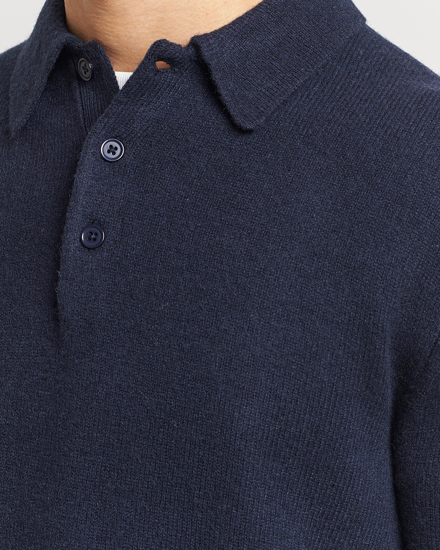 Herre | Gensere | A Day's March | Avoch Lambswool Polo Navy