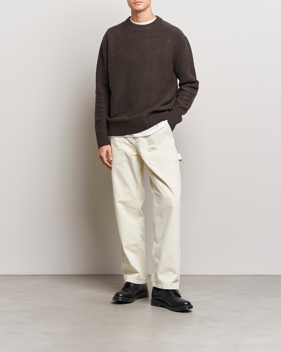 Herre | Gensere | A Day's March | Tietar Boiled Merino Sweater Java Brown