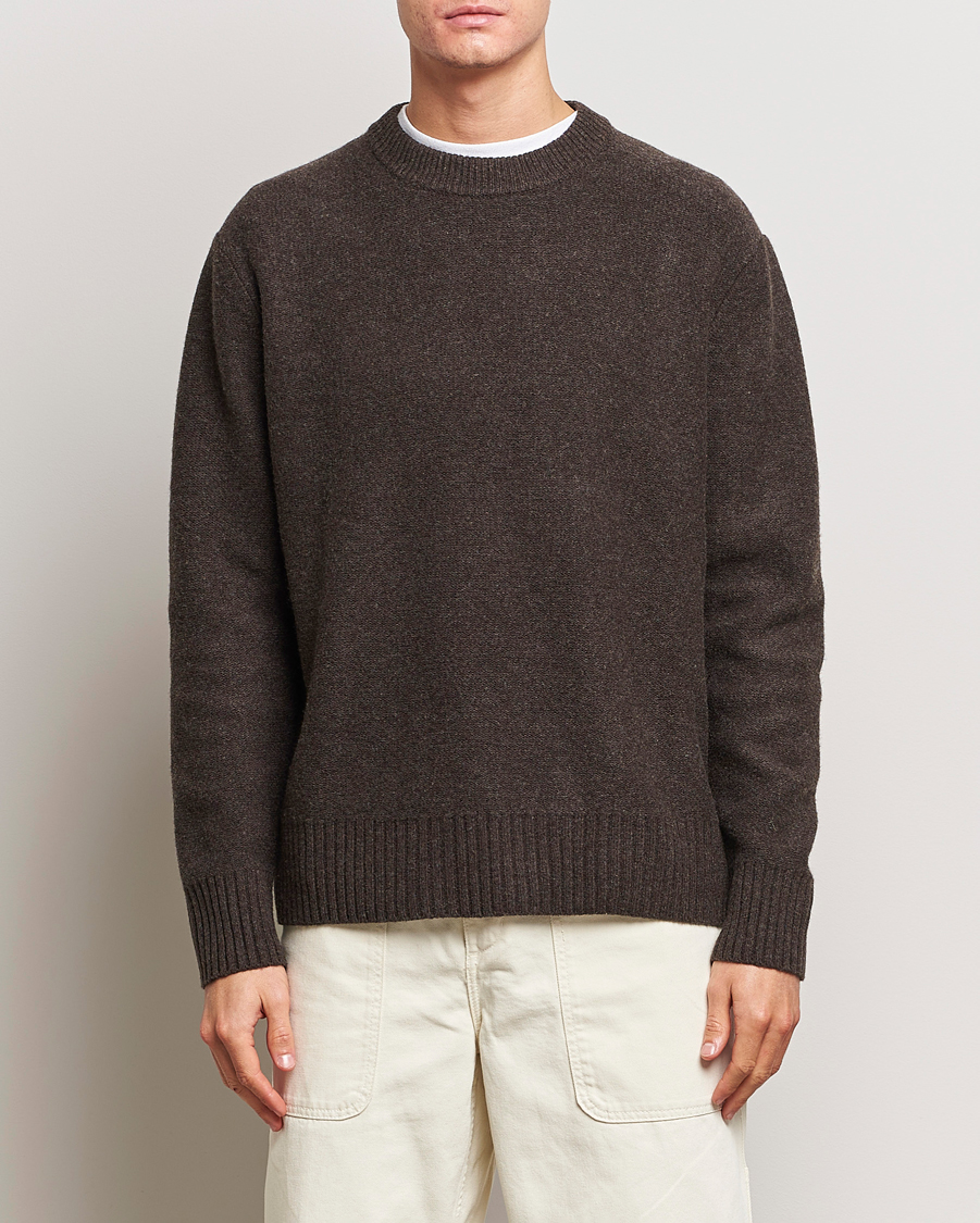 Herre | Gensere | A Day's March | Tietar Boiled Merino Sweater Java Brown