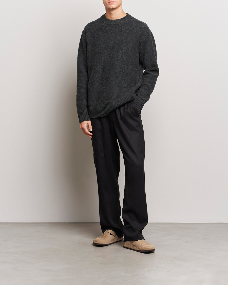 Herre | Gensere | A Day's March | Tietar Boiled Merino Sweater Anthracite