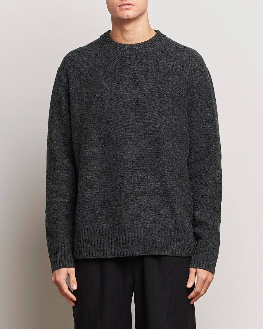 Herre | Gensere | A Day's March | Tietar Boiled Merino Sweater Anthracite