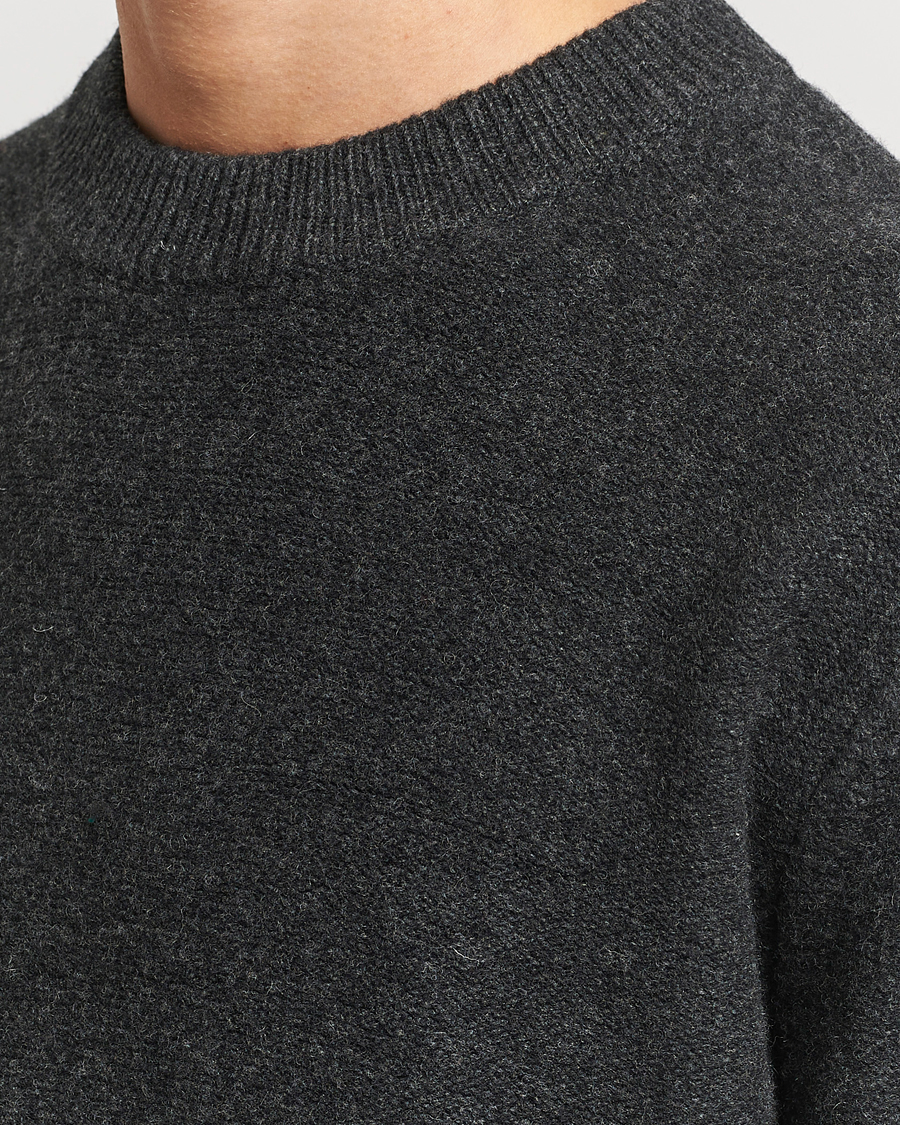 Herre | Gensere | A Day's March | Tietar Boiled Merino Sweater Anthracite