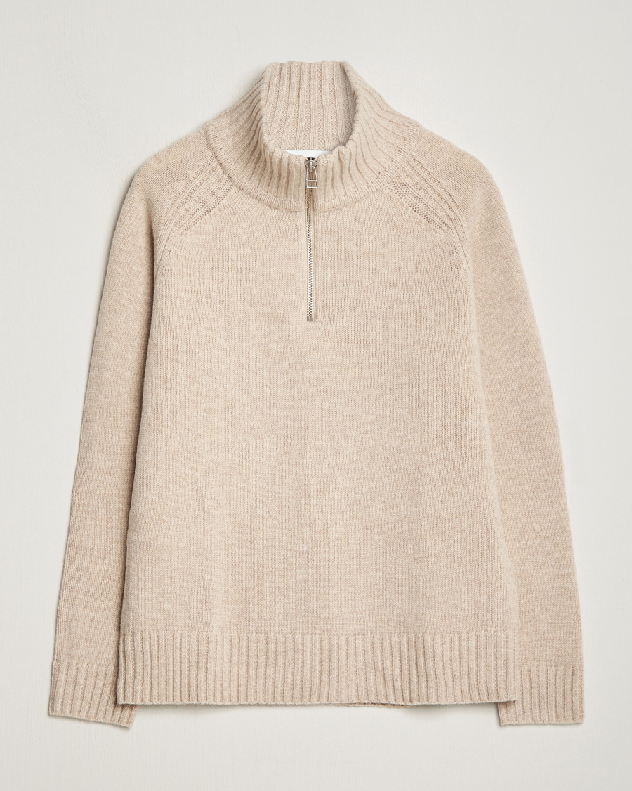 Herre | Gensere | A Day's March | Cullan Wool Half-Zip Sand