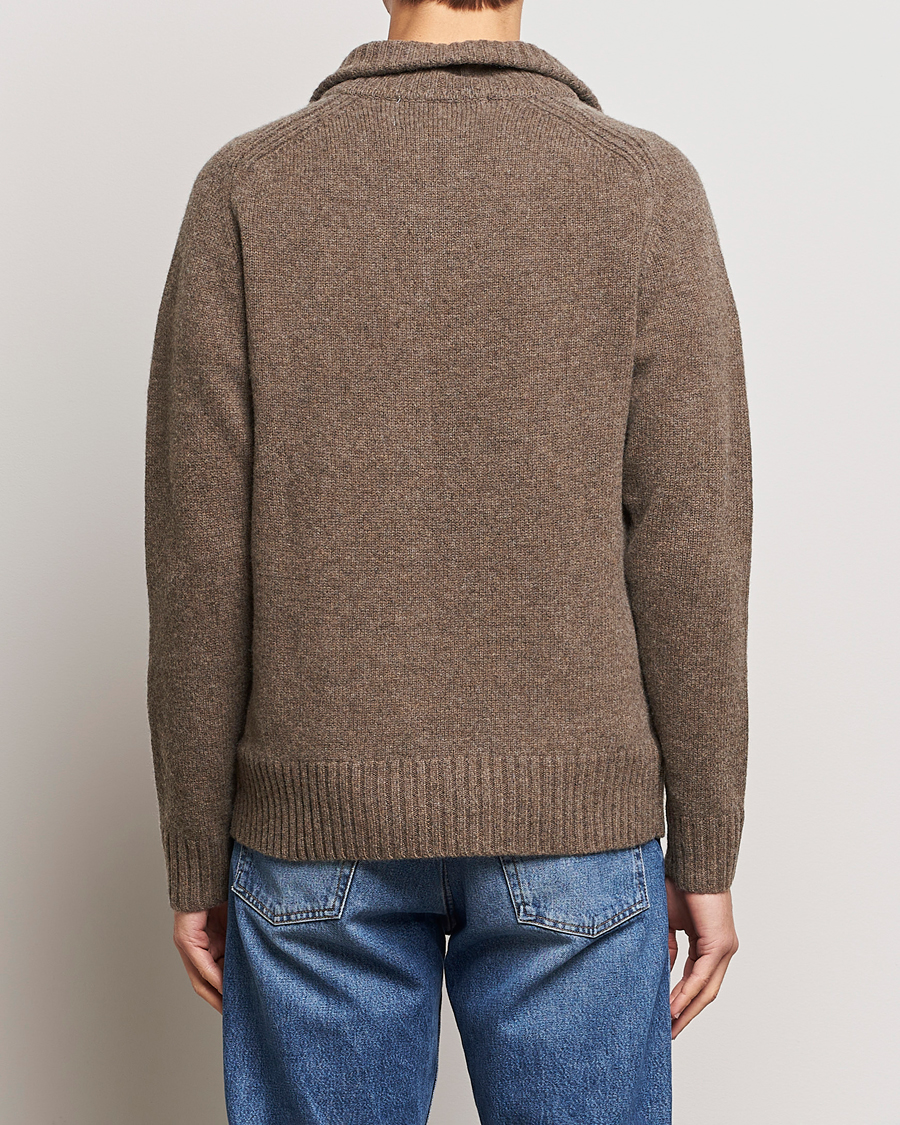 Herre | Gensere | A Day's March | Cullen Half-Zip Lambswool Sweater Dark Taupe