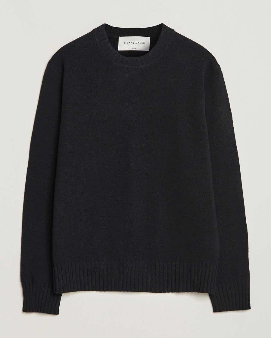 Herre | Gensere | A Day's March | Marlow Lambswool Crew Black