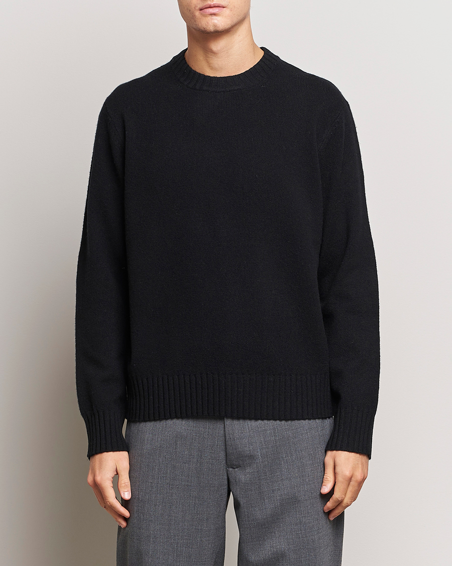 Herre | Gensere | A Day's March | Marlow Lambswool Crew Black