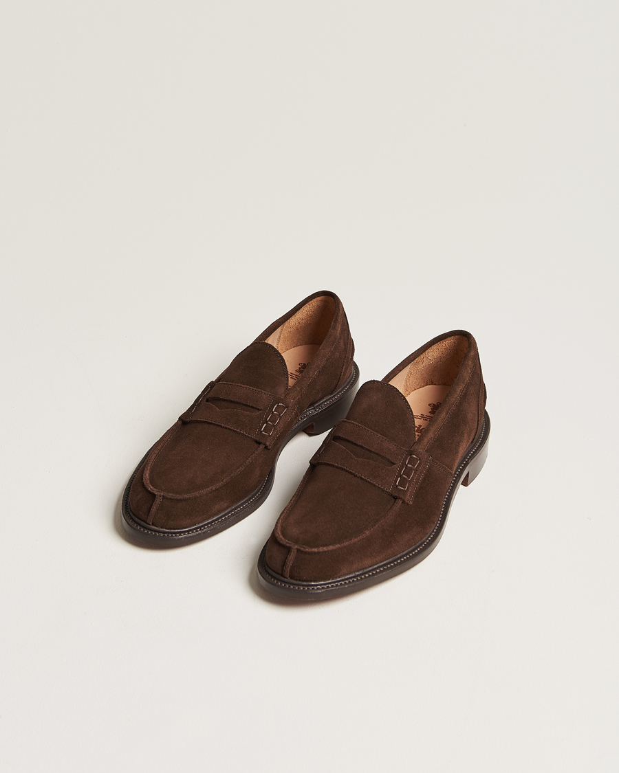 Herre | Sko | Tricker\'s | James Penny Loafers Chocolate Suede