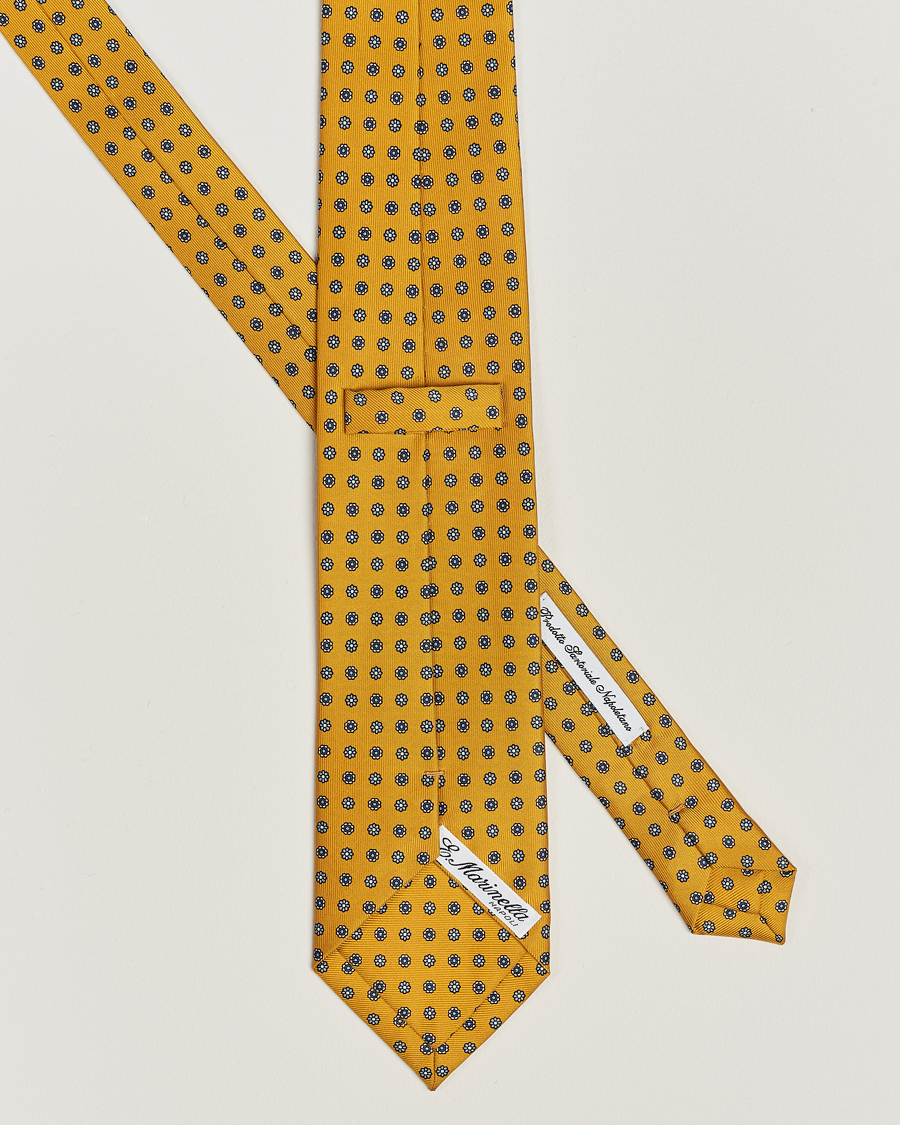 Herre | E. Marinella 3-Fold Printed Silk Tie Yellow | E. Marinella | 3-Fold Printed Silk Tie Yellow