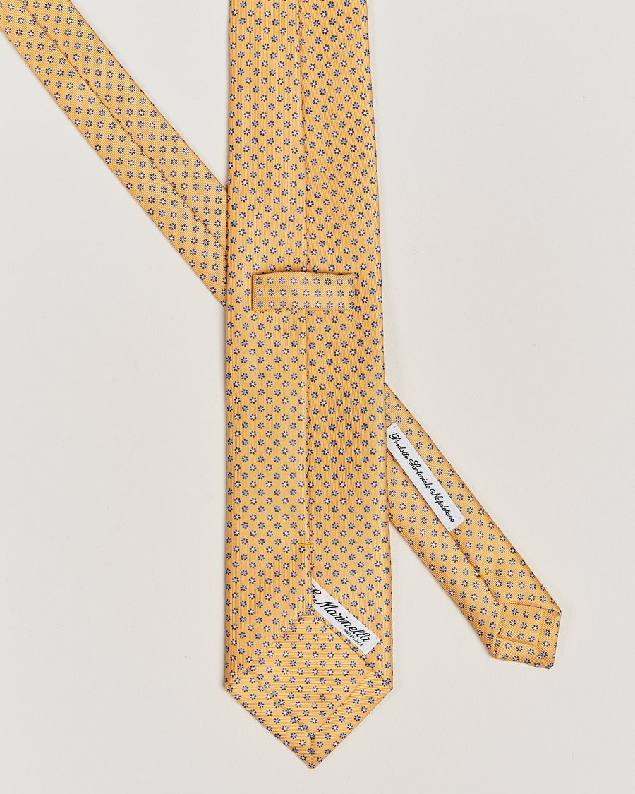 Herre | E. Marinella 3-Fold Printed Silk Tie Yellow | E. Marinella | 3-Fold Printed Silk Tie Yellow