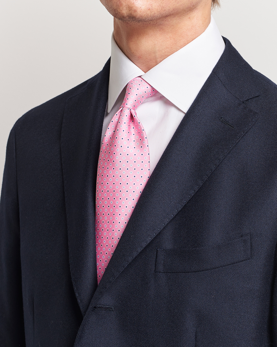 Herre |  | E. Marinella | 3-Fold Printed Silk Tie Pink