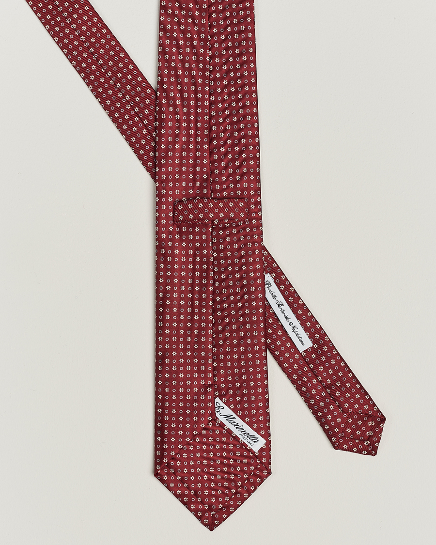 Herre | E. Marinella 3-Fold Printed Silk Tie Burgundy | E. Marinella | 3-Fold Printed Silk Tie Burgundy