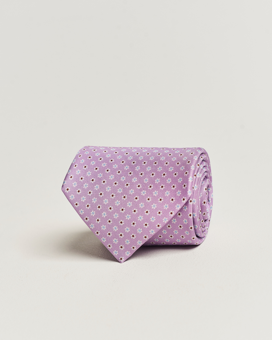 Herre | E. Marinella 3-Fold Printed Silk Tie Lilac | E. Marinella | 3-Fold Printed Silk Tie Lilac