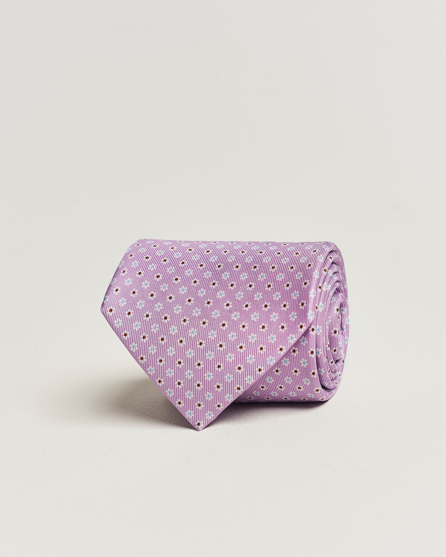 Herre | | E. Marinella | 3-Fold Printed Silk Tie Lilac