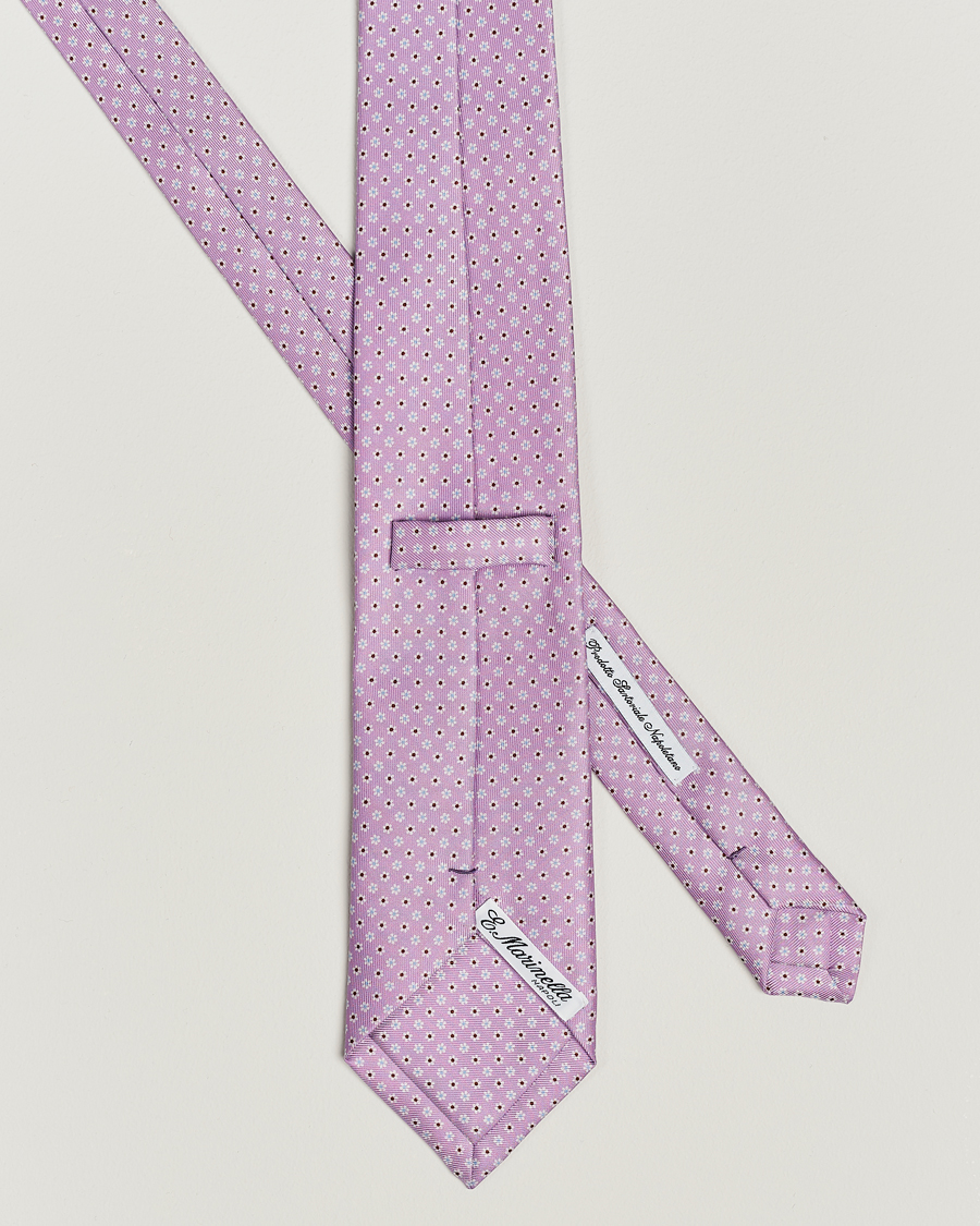 Herre | E. Marinella 3-Fold Printed Silk Tie Lilac | E. Marinella | 3-Fold Printed Silk Tie Lilac
