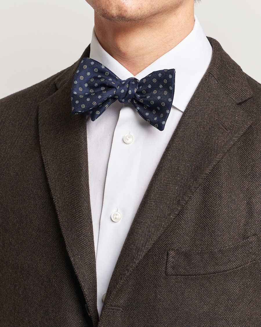 Herre | E. Marinella Silk Bow Tie Navy | E. Marinella | Silk Bow Tie Navy