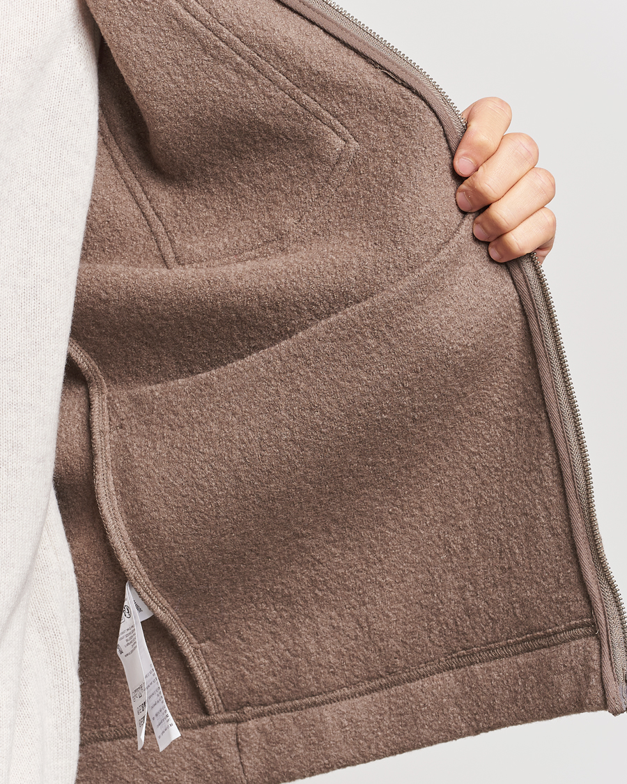 Herre | Gensere | Samsøe Samsøe | Hannes Boiled Wool Full Zip Fallen Rock