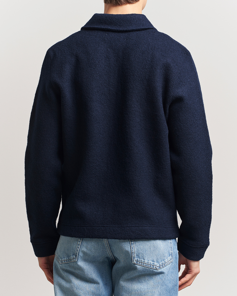 Herre | Gensere | Samsøe Samsøe | Hannes Boiled Wool Full Zip Salute Navy