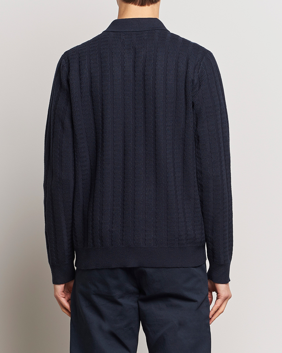 Herre | Gensere | Samsøe Samsøe | Gabriel Structured Knitted Half Zip Salute Navy