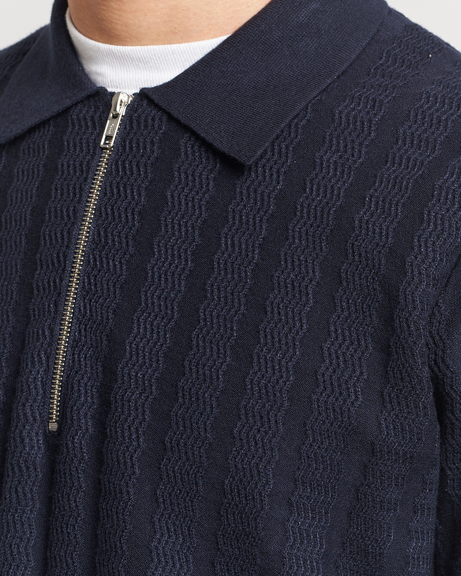 Herre | Gensere | Samsøe Samsøe | Gabriel Structured Knitted Half Zip Salute Navy