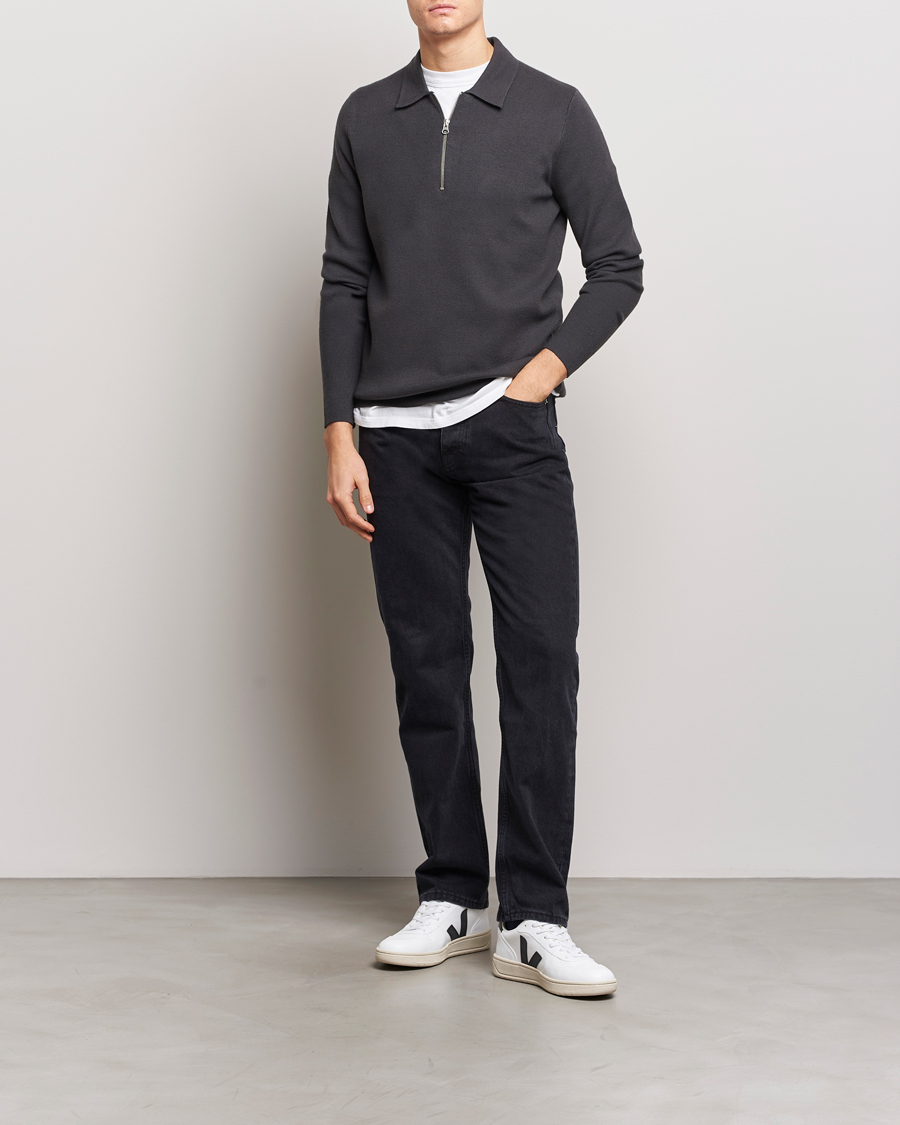 Herre | Gensere | Samsøe Samsøe | Guna Half Zip Volcanic Ash