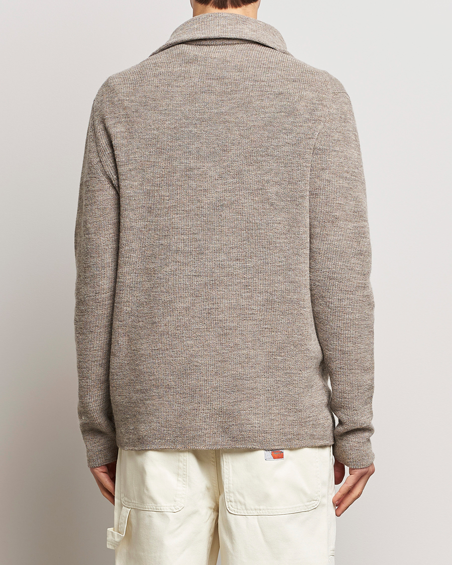 Herre | Gensere | NN07 | Carl Rib Knitted Half Zip Nature Melange