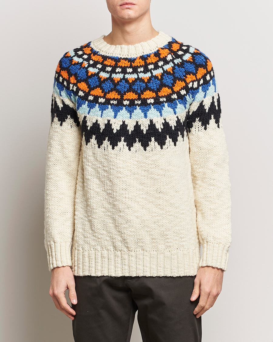 Herre | 30% salg | NN07 | Felix Nordic Wool Sweater Ecru Multi