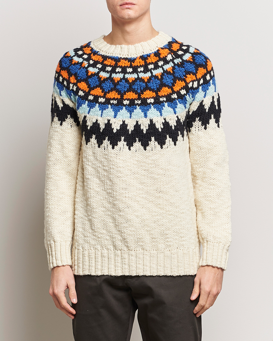 Herr |  | NN07 | Felix Nordic Wool Sweater Ecru Multi