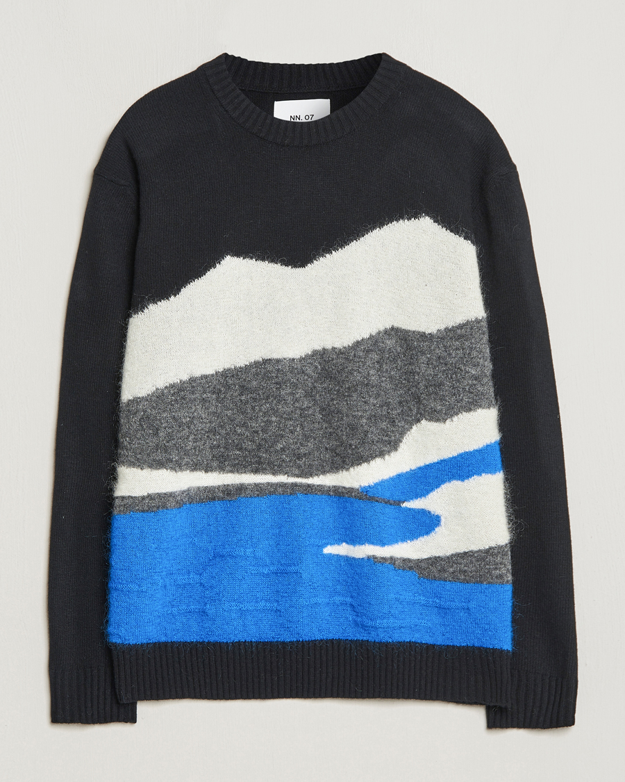 Herre | Gensere | NN07 | Jason Mohair Wool Sweater Black Multi