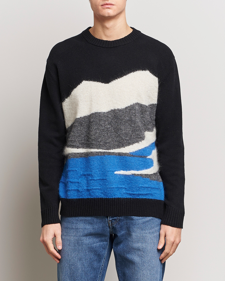 Herre | Strikkede gensere | NN07 | Jason Mohair Wool Sweater Black Multi