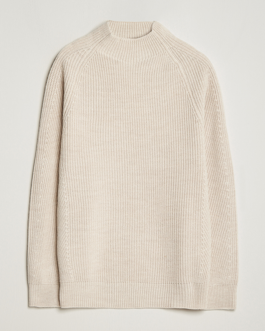 Herre | Gensere | NN07 | Liam Mock Neck Sweater Nature Melange