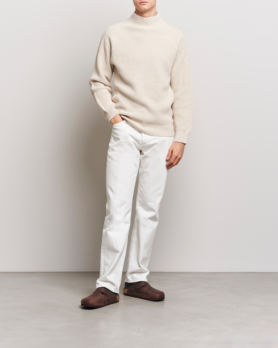 Herre | Gensere | NN07 | Liam Mock Neck Sweater Nature Melange