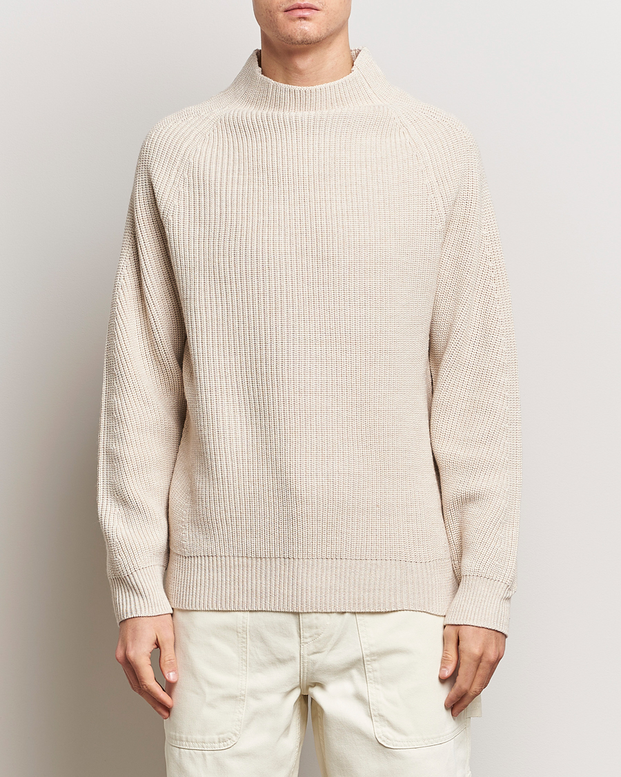 Herre | Klær | NN07 | Liam Mock Neck Sweater Nature Melange