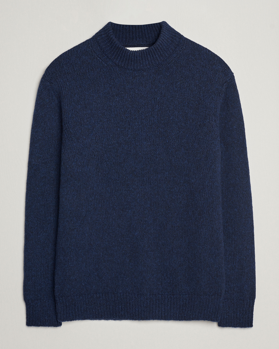 Herre | Gensere | NN07 | Nick Mock Neck Sweater Navy Blue