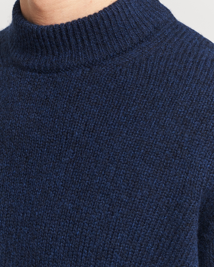 Herre | Gensere | NN07 | Nick Mock Neck Sweater Navy Blue
