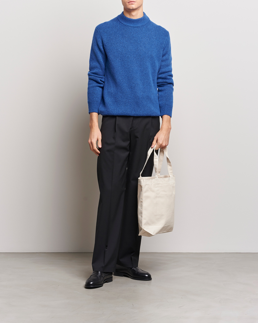 Herre | Gensere | NN07 | Nick Mock Neck Sweater Blue