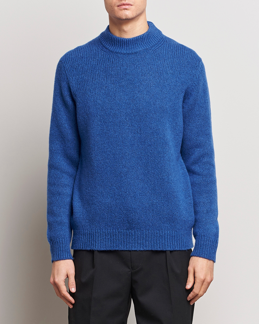 Herre | Strikkede gensere | NN07 | Nick Mock Neck Sweater Blue