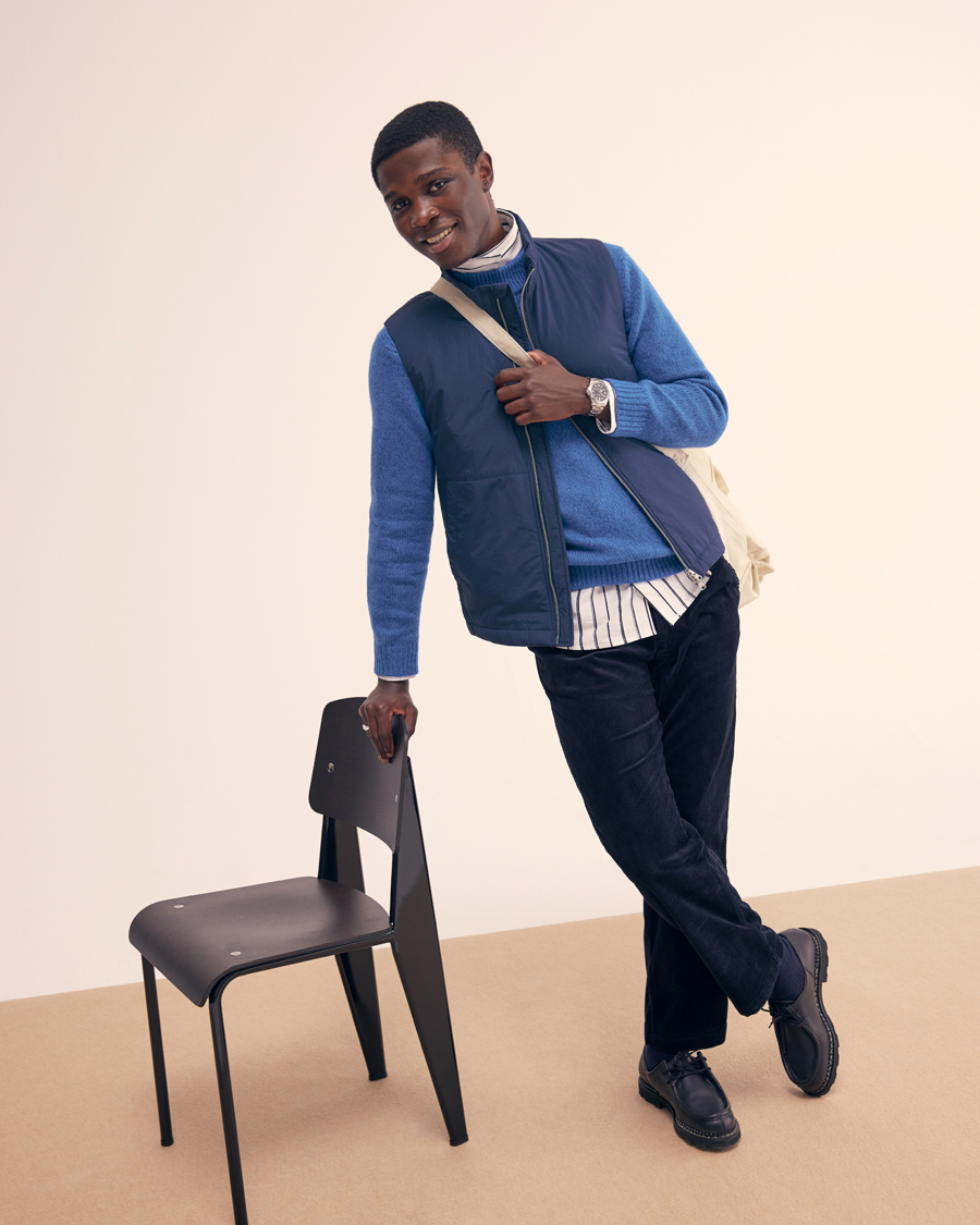 Herre | Gensere | NN07 | Nick Mock Neck Sweater Blue