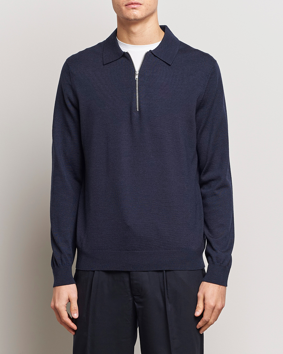 Herre | Half-zip | NN07 | Sergio Half-Zip Polo Navy Melange