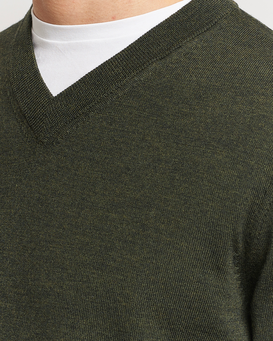 Herre | Gensere | NN07 | Sergio V-Neck Pullover Dark Green