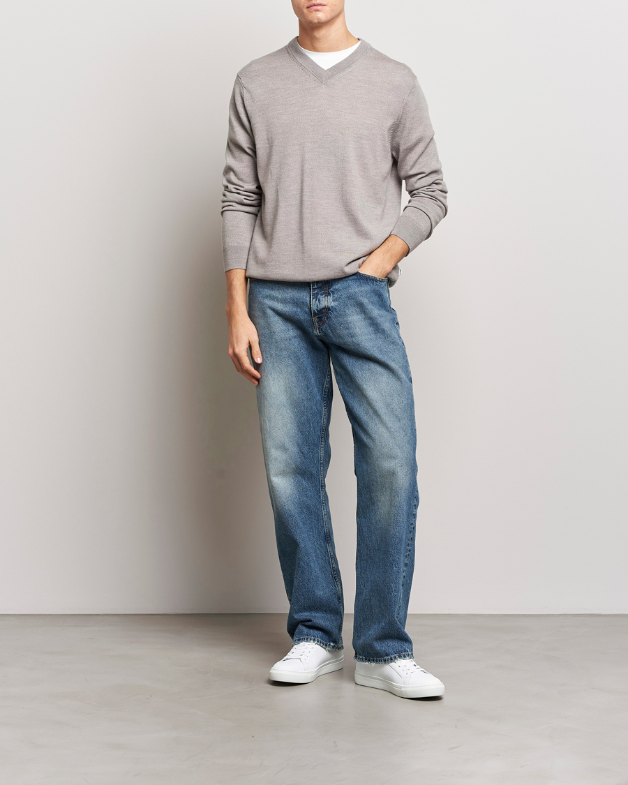 Herre | Gensere | NN07 | Sergio V-Neck Pullover Stone