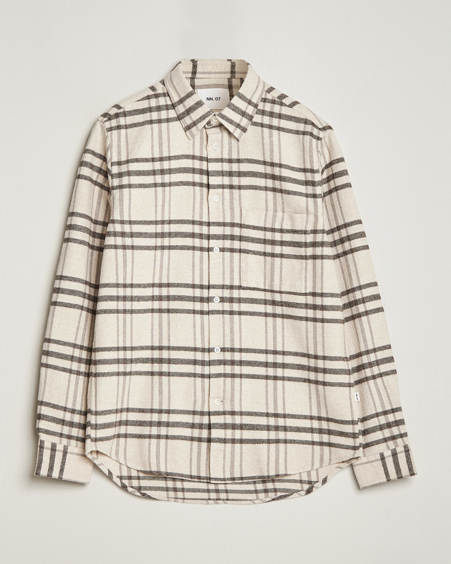 Herre | Skjorter | NN07 | Arne Checked Cotton Shirt Creme