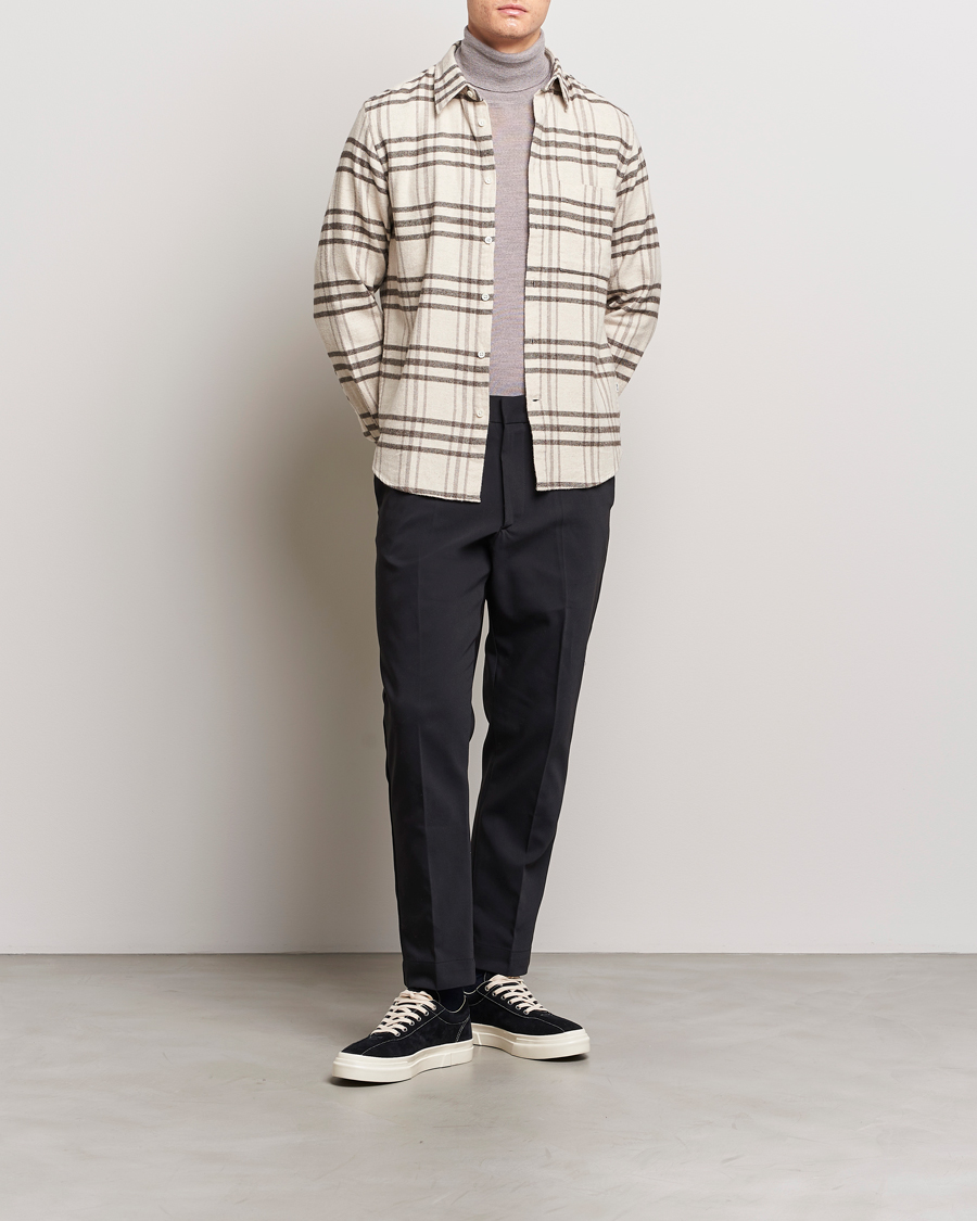 Herre | Skjorter | NN07 | Arne Checked Cotton Shirt Creme