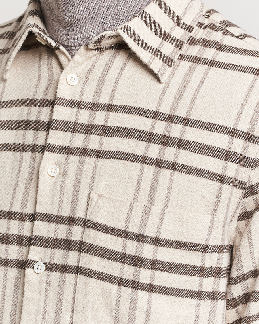 Herre | Skjorter | NN07 | Arne Checked Cotton Shirt Creme
